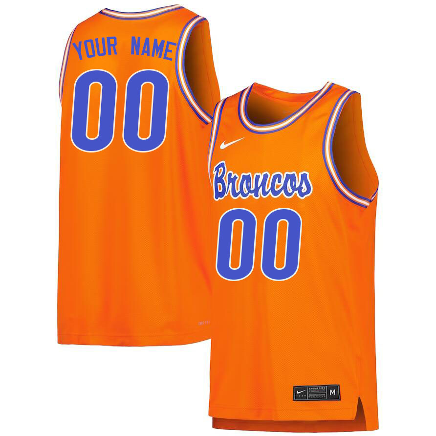 Custom Boise State Broncos Name And Number College Basketball Jerseys Stitched-Orange - Click Image to Close